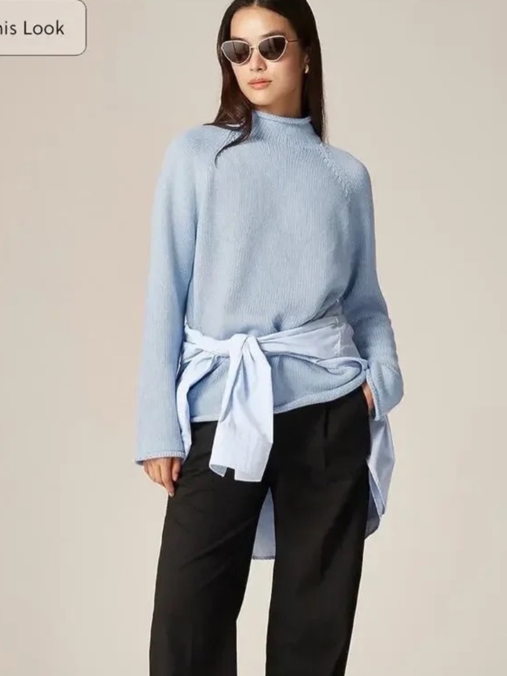 J. Crew Men’s / Unisex 1988 Rollneck Sweater | Heather Sky Light Blue - XS